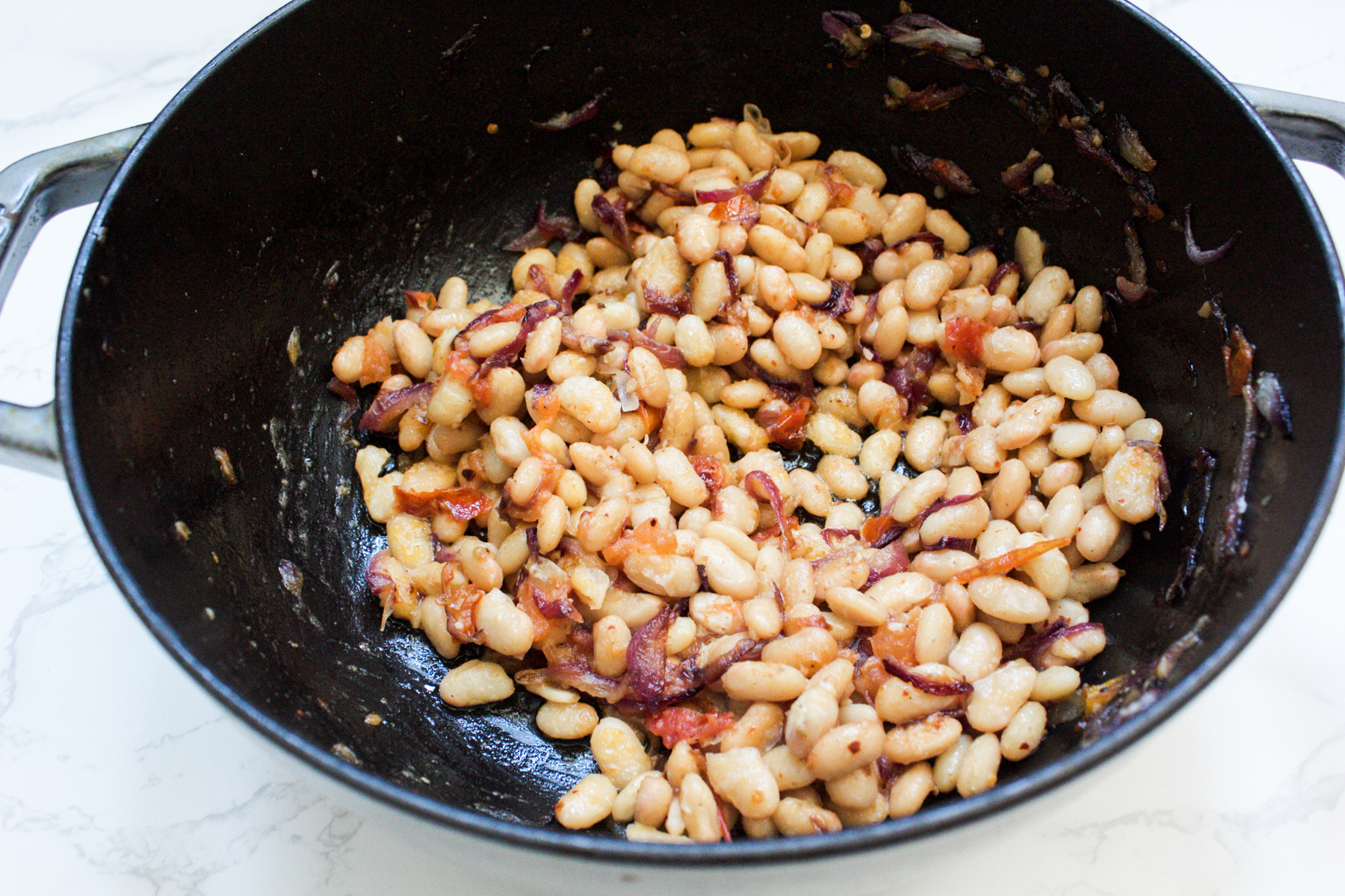 white beans in a pot