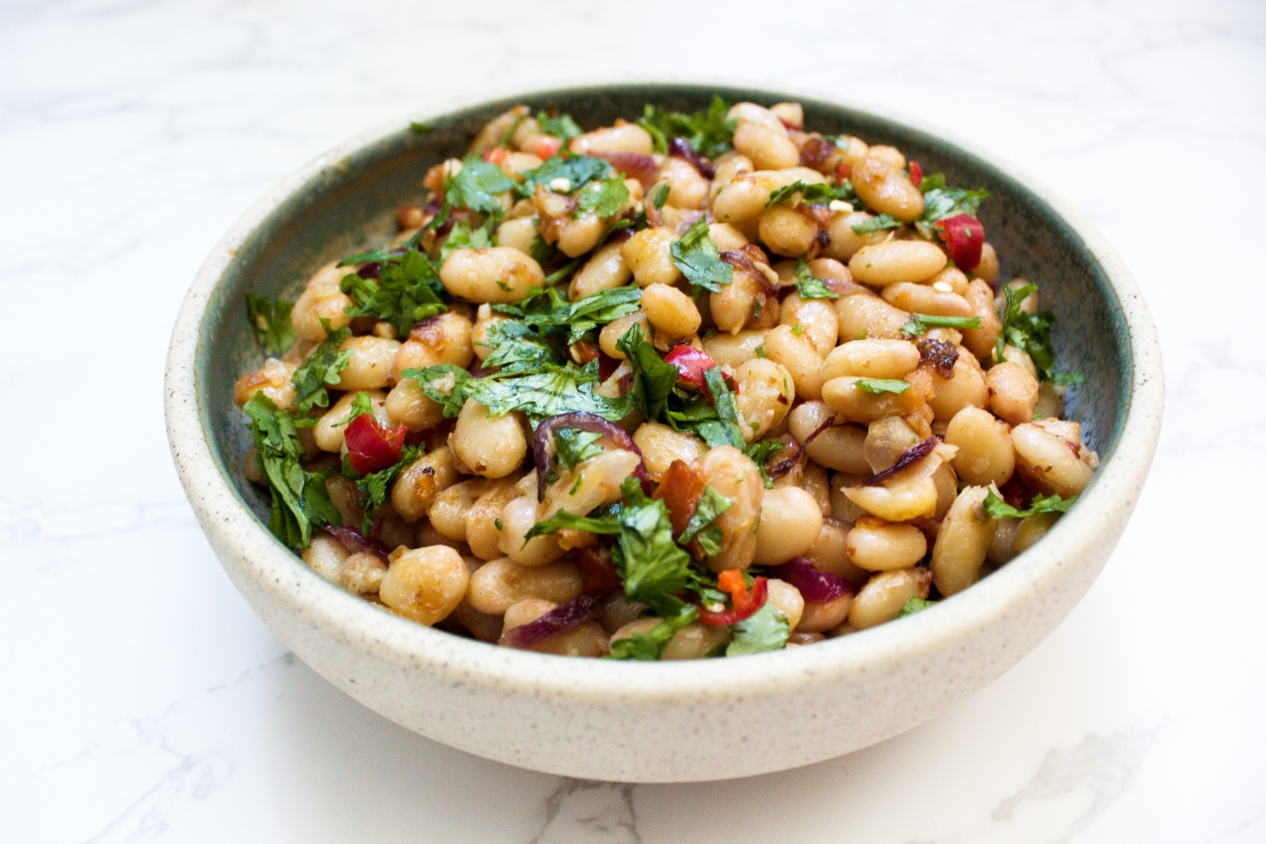Lobia masala in a bowl