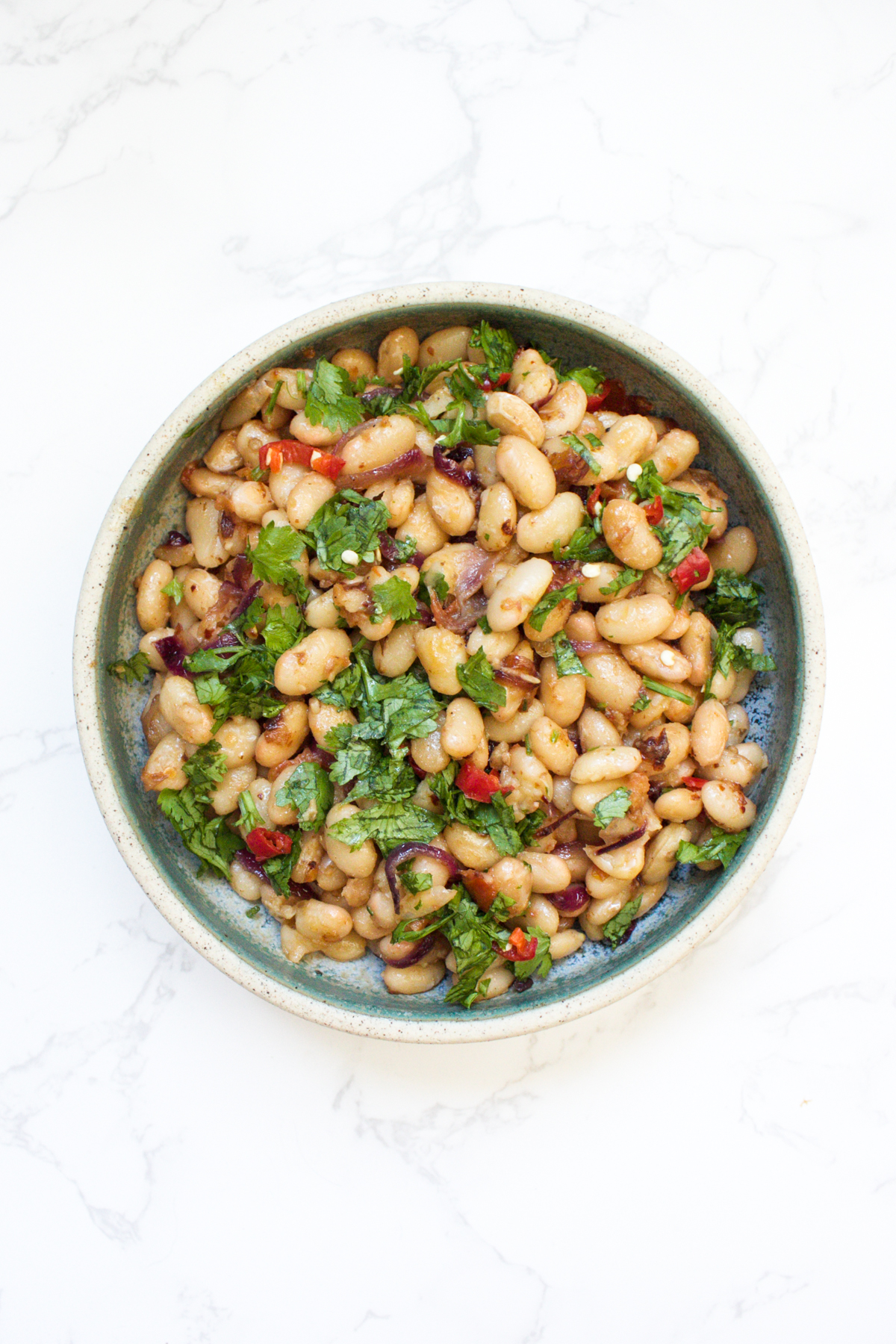 Lobia masala with cilantro garnish 