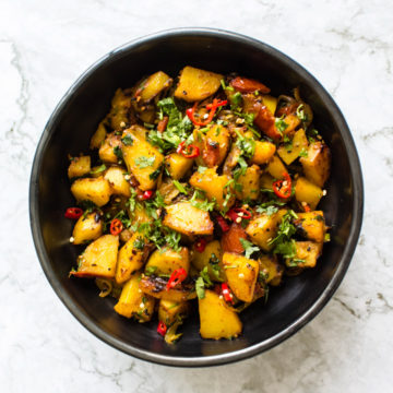 Aloo sabzi closeup