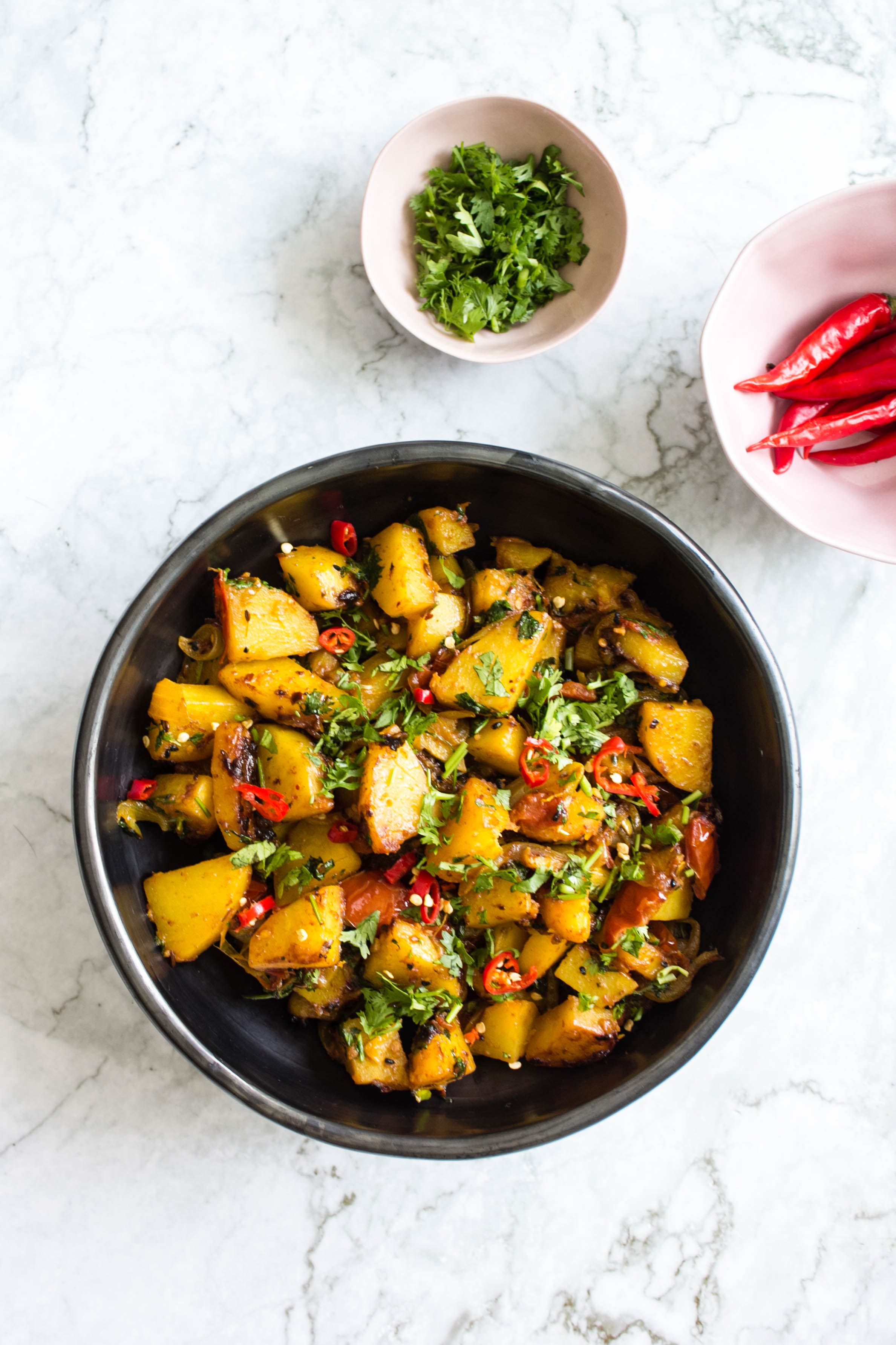 Aloo sabzi in a bowl 