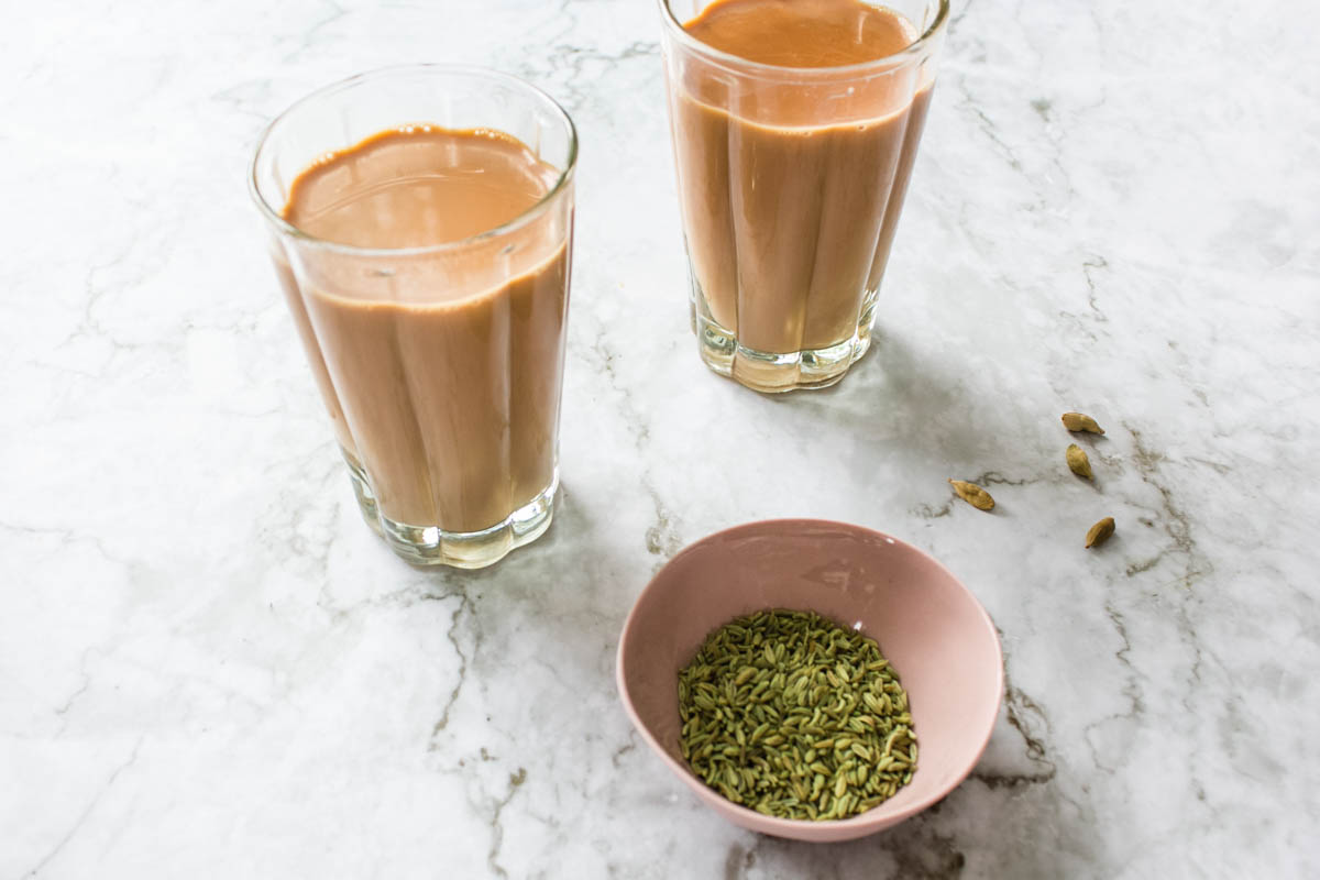 masala chai with fennel seeds