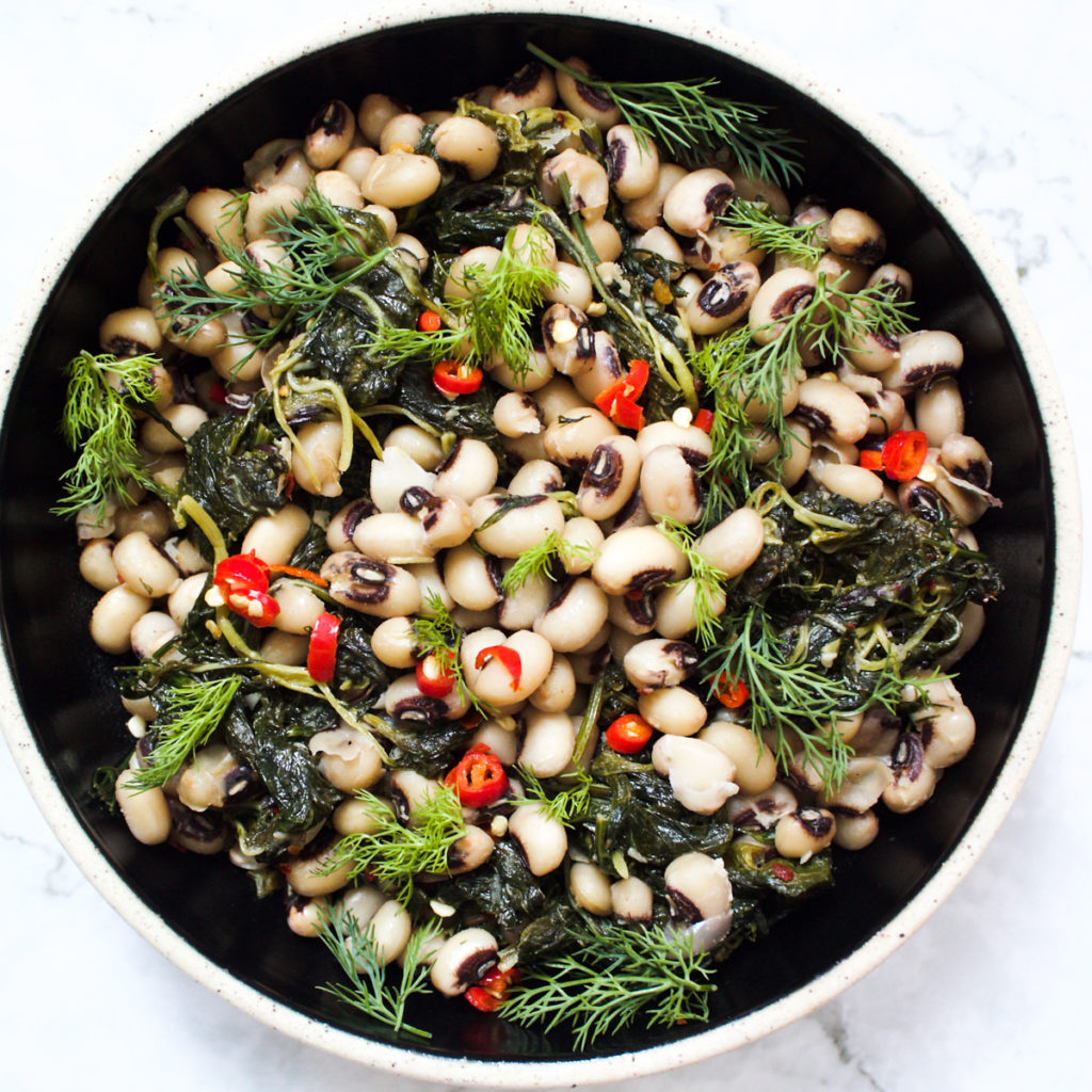 Black-Eyed Peas with Spinach and Dill - Pakistan Eats