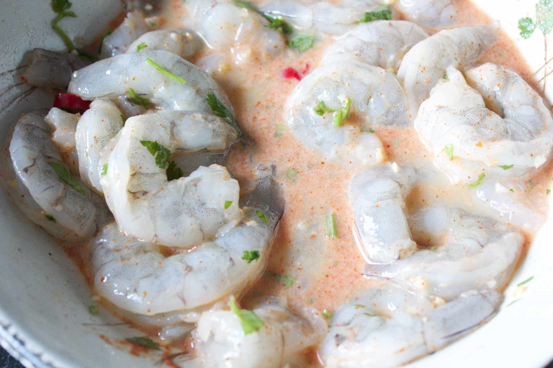 shrimp in marinade