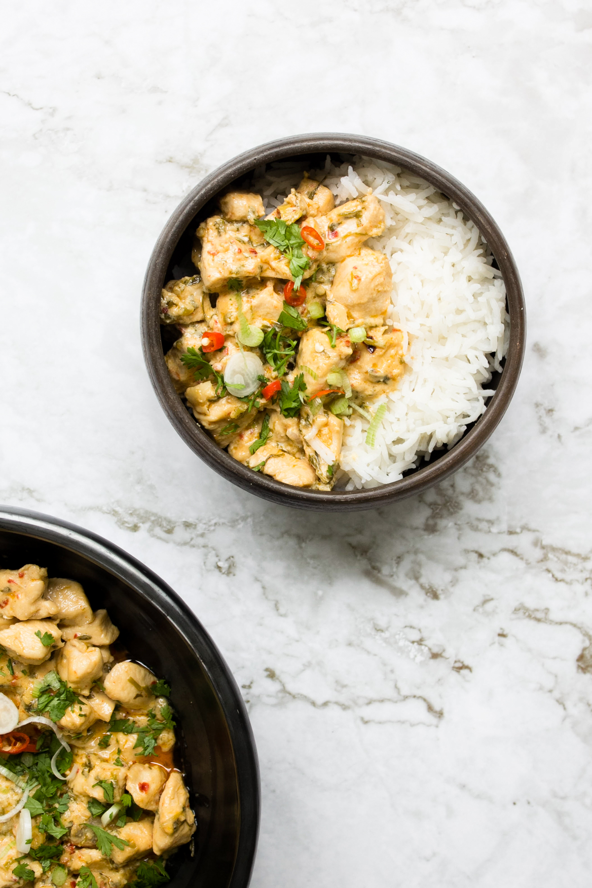 chicken hara masala with rice 