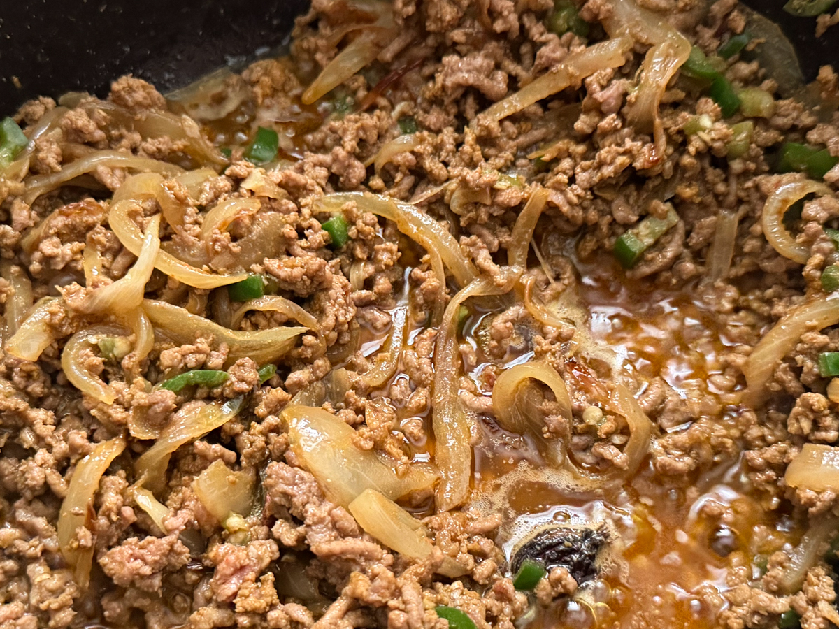 brown keema until no longer pink 