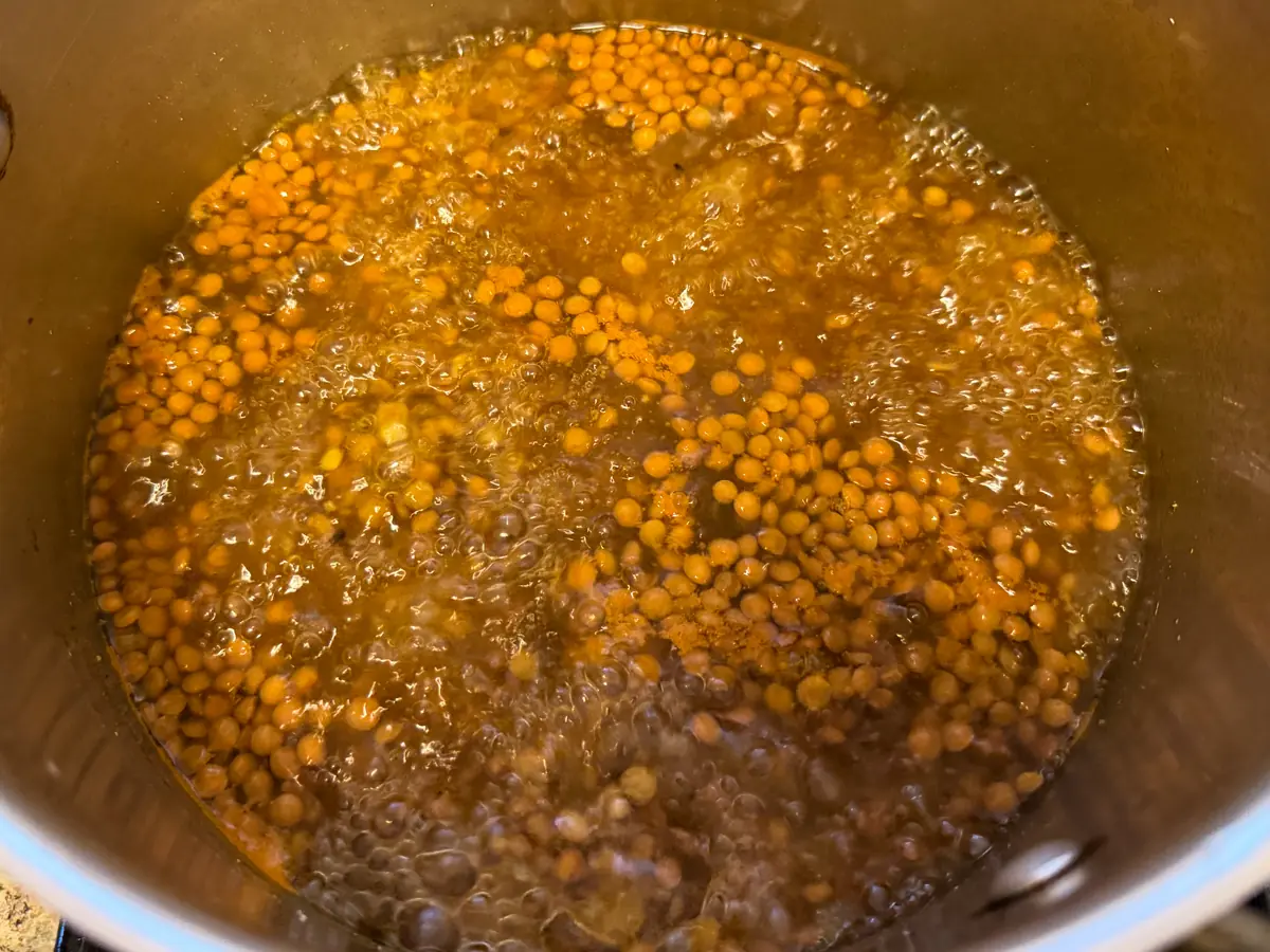 kali dal in boiling water